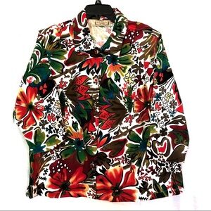 Life Style Woman Colorful Floral Jacket Women 1X